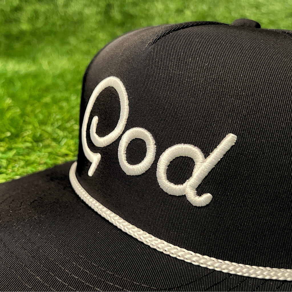 Black "God" Golf Rope Snapback - Child's Hat