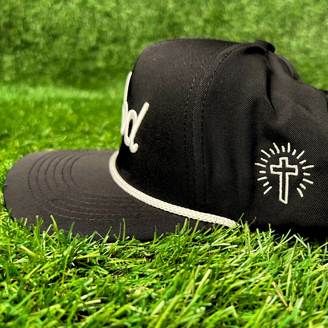 Black "God" Golf Rope Snapback - Child's Hat