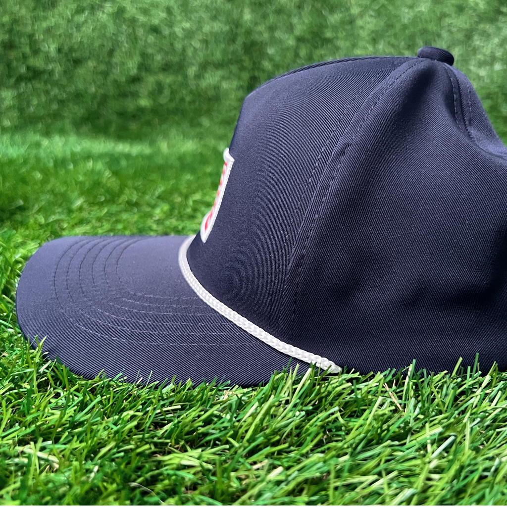 Navy "Cross American Flag" Golf Rope Snapback - Child's Hat