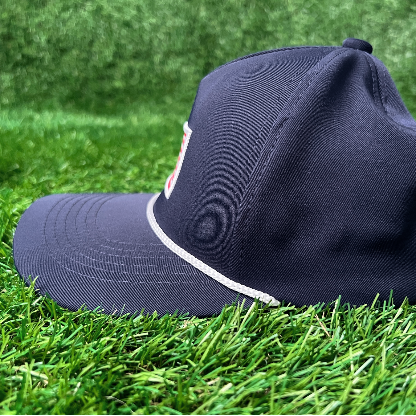 Navy "Cross American Flag" Golf Rope Snapback - Child's Hat