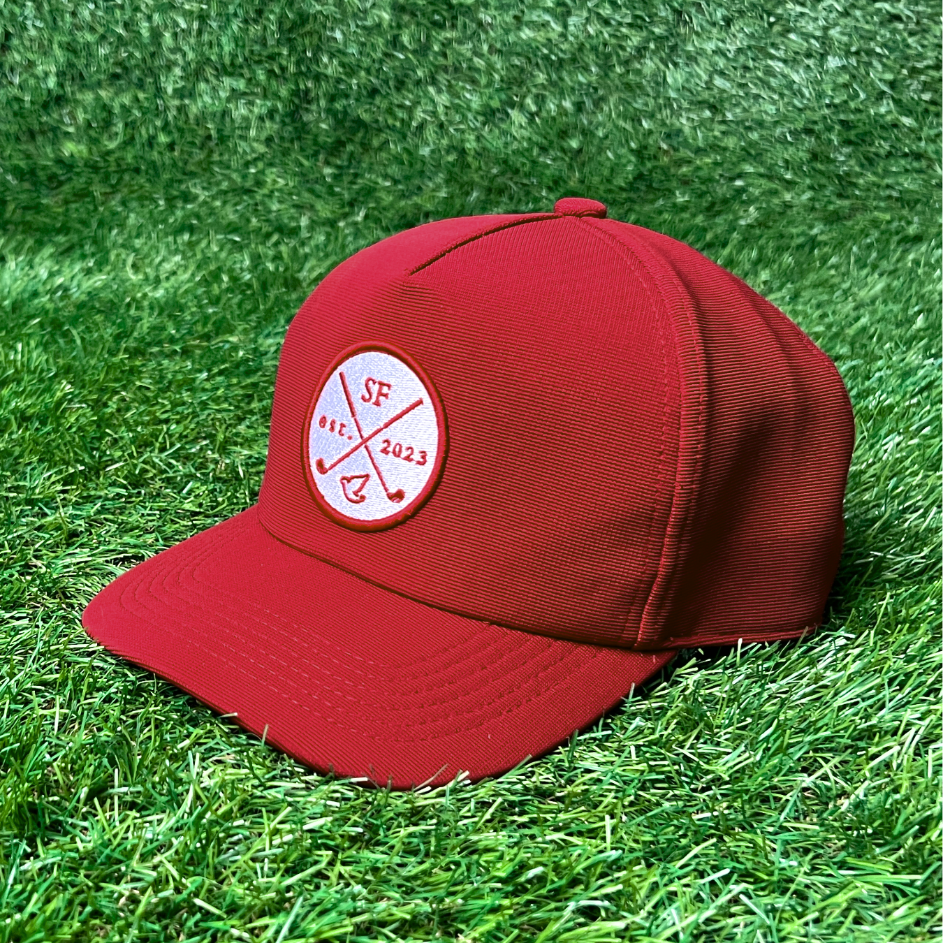 Maroon "Cross Club" Golf Snapback - SF Est. 2023