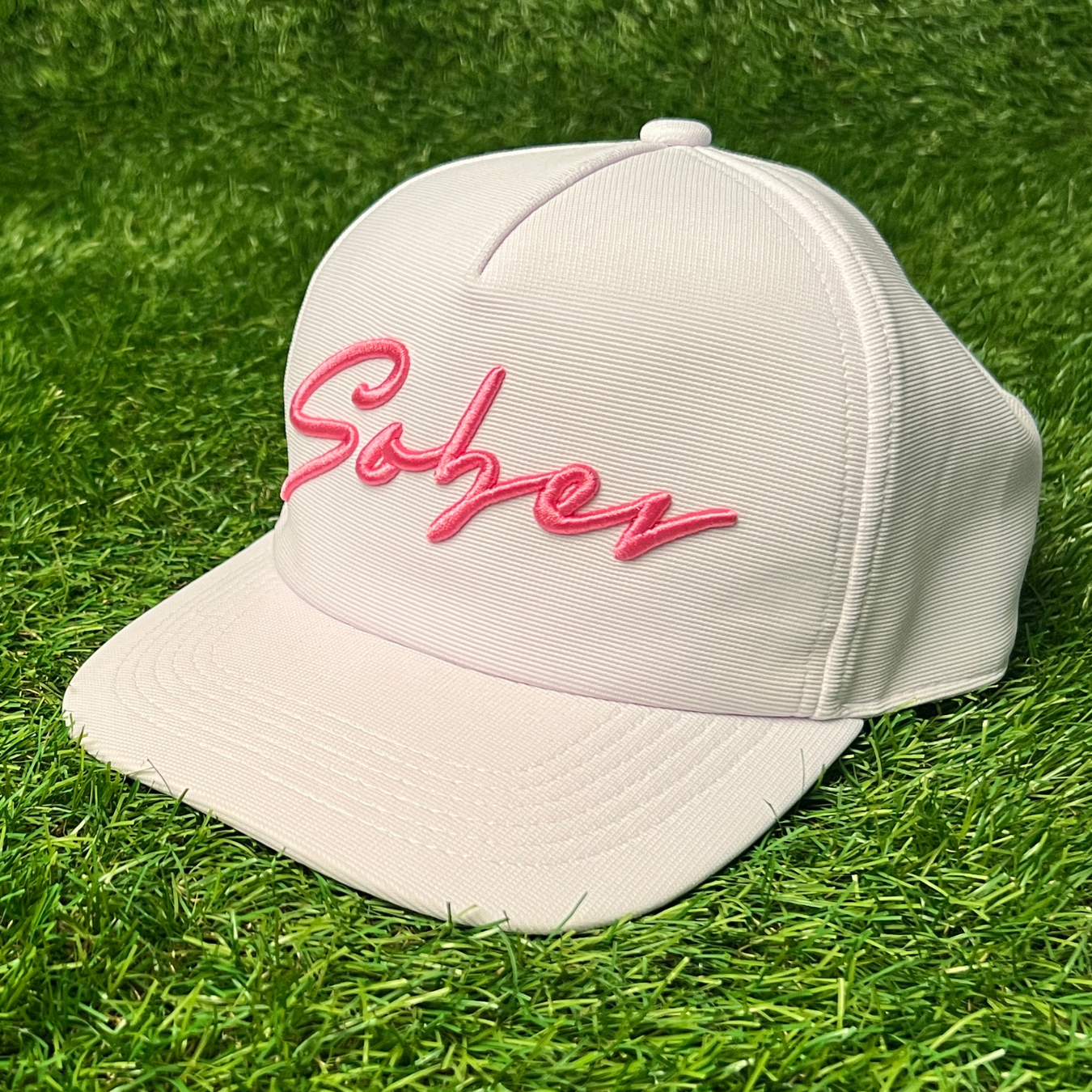 White "Sober" Golf Snapback