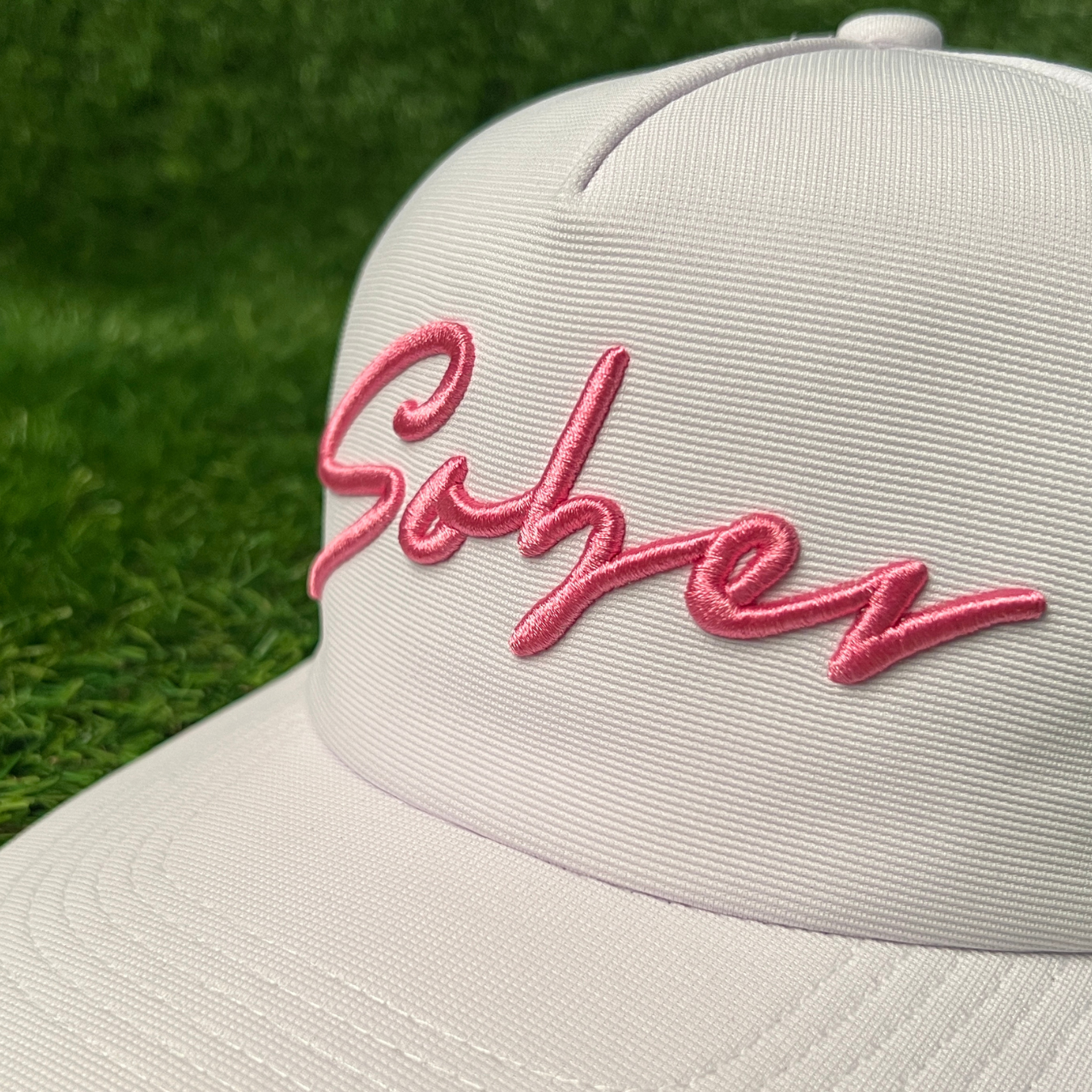 White "Sober" Golf Snapback
