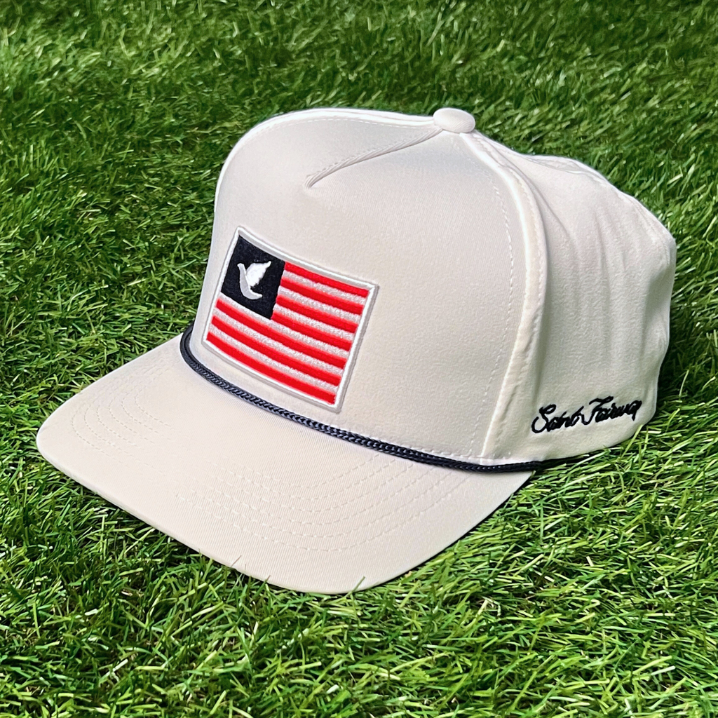 White "Saints and Stripes" Golf Rope Snapback - 5 Panel