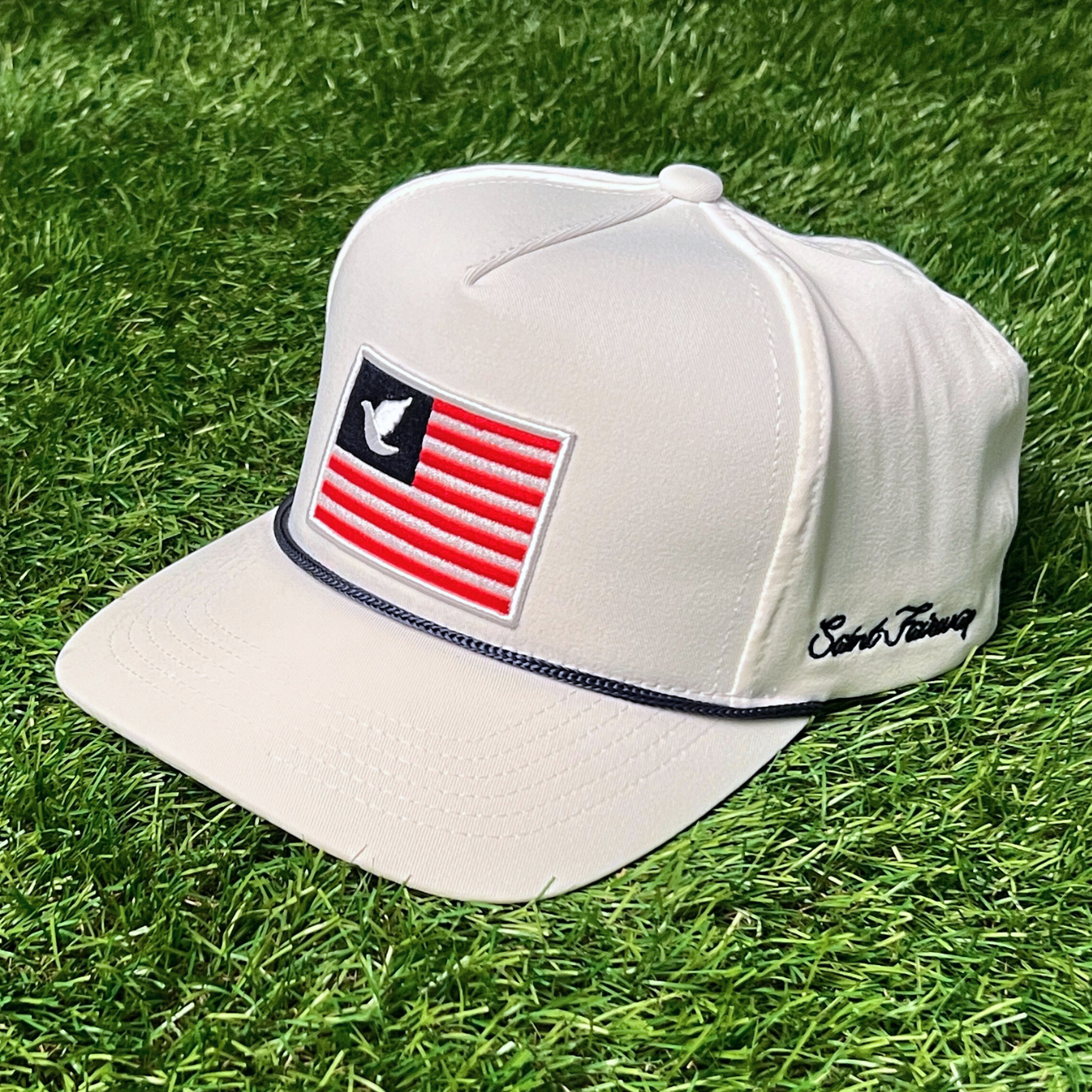 White "Saints and Stripes" Golf Rope Snapback - 5 Panel