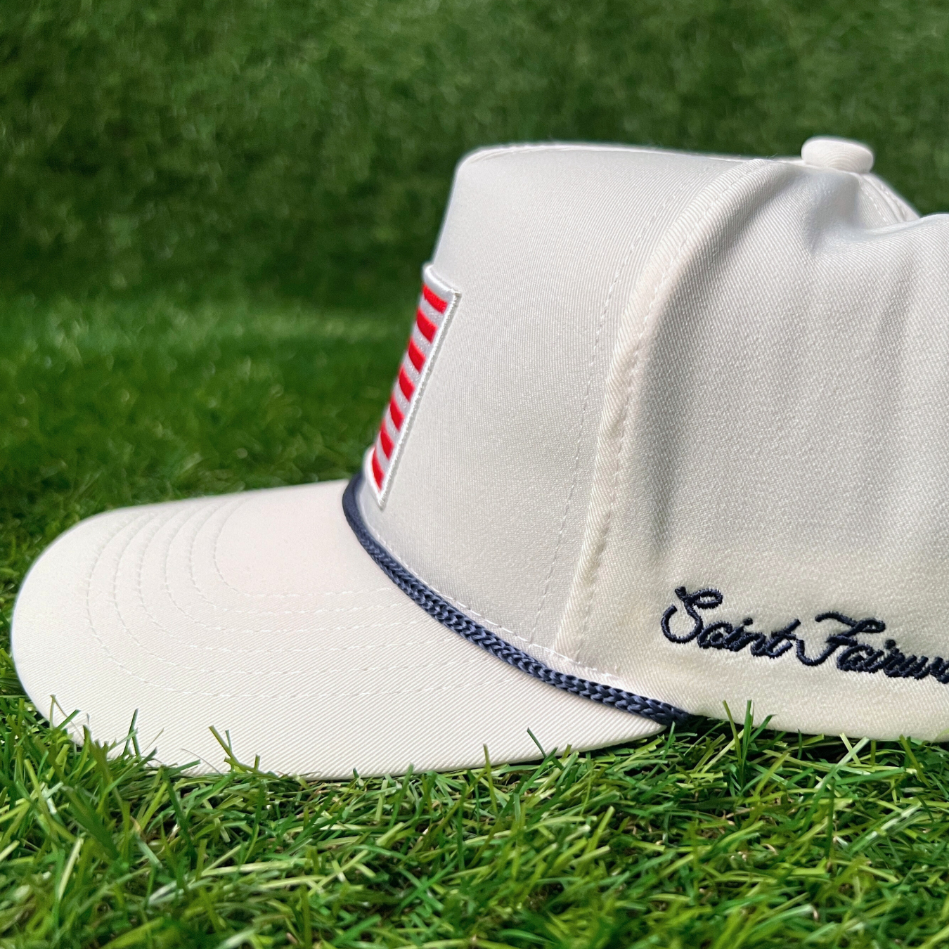 White "Saints and Stripes" Golf Rope Snapback - 5 Panel