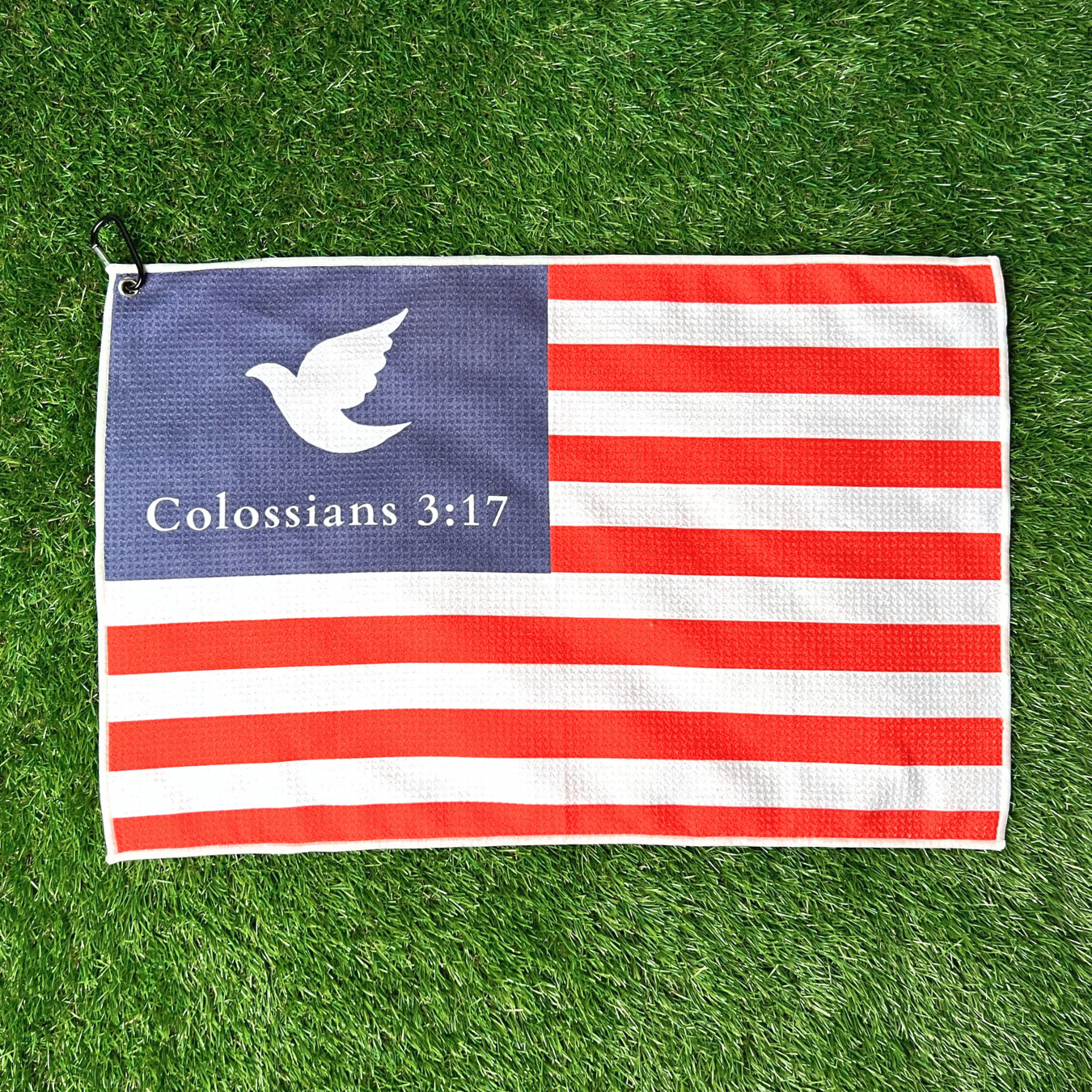 Saints and Stripes" Patriotic Waffle Golf Towel