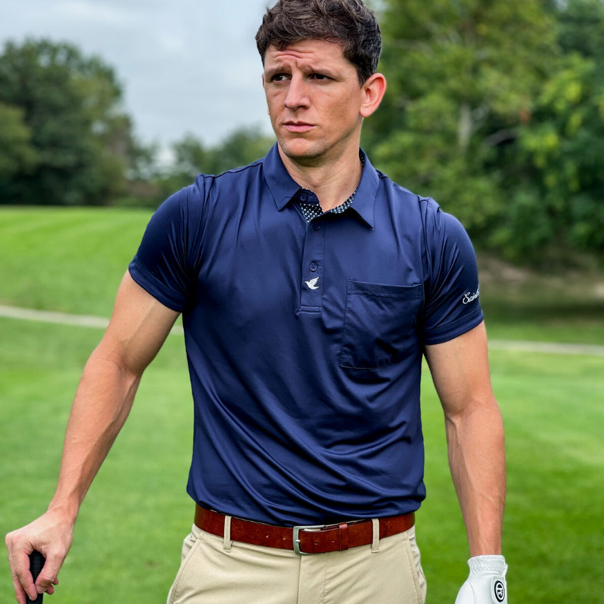 Navy Christian Golf Polo, Model